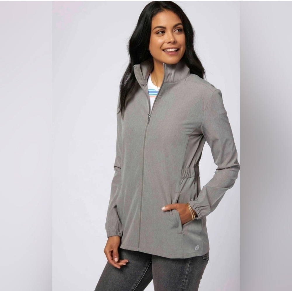 NWT Hang Ten Womens Water Repellant Hybrid Jacket Gray‎ Small UPF 50+